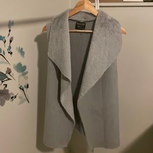 Gray Faux Sued/ Faux leather vest